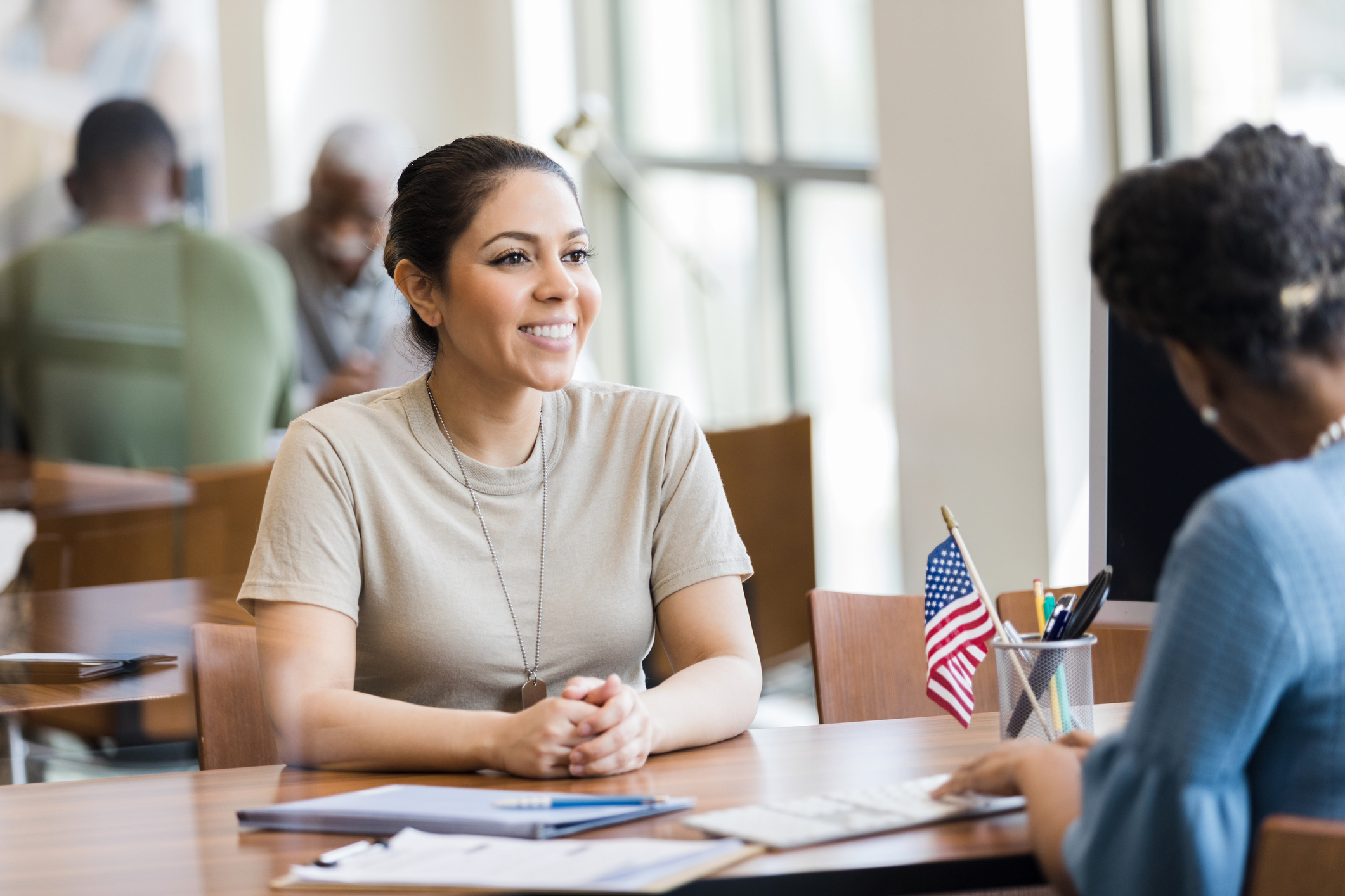 Female Veteran attend a Training Program